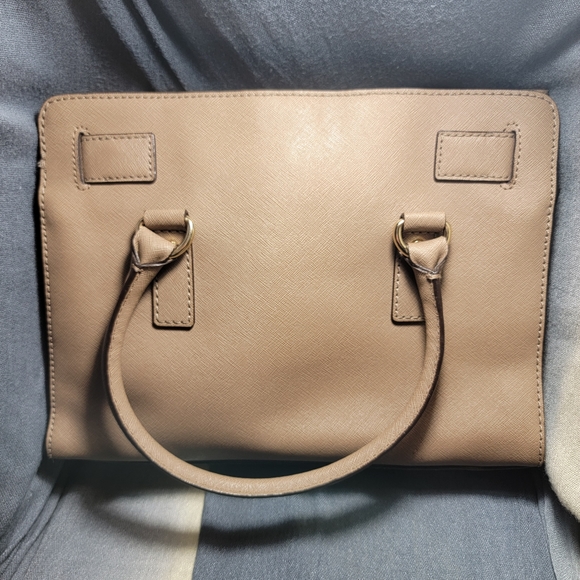 ♡AUTHENTIC ♡MICHAEL Kors Hamilton ♡Khaki ♡Saffiano Leather ♡Gold-Tone Lock Charm - Picture 6 of 11